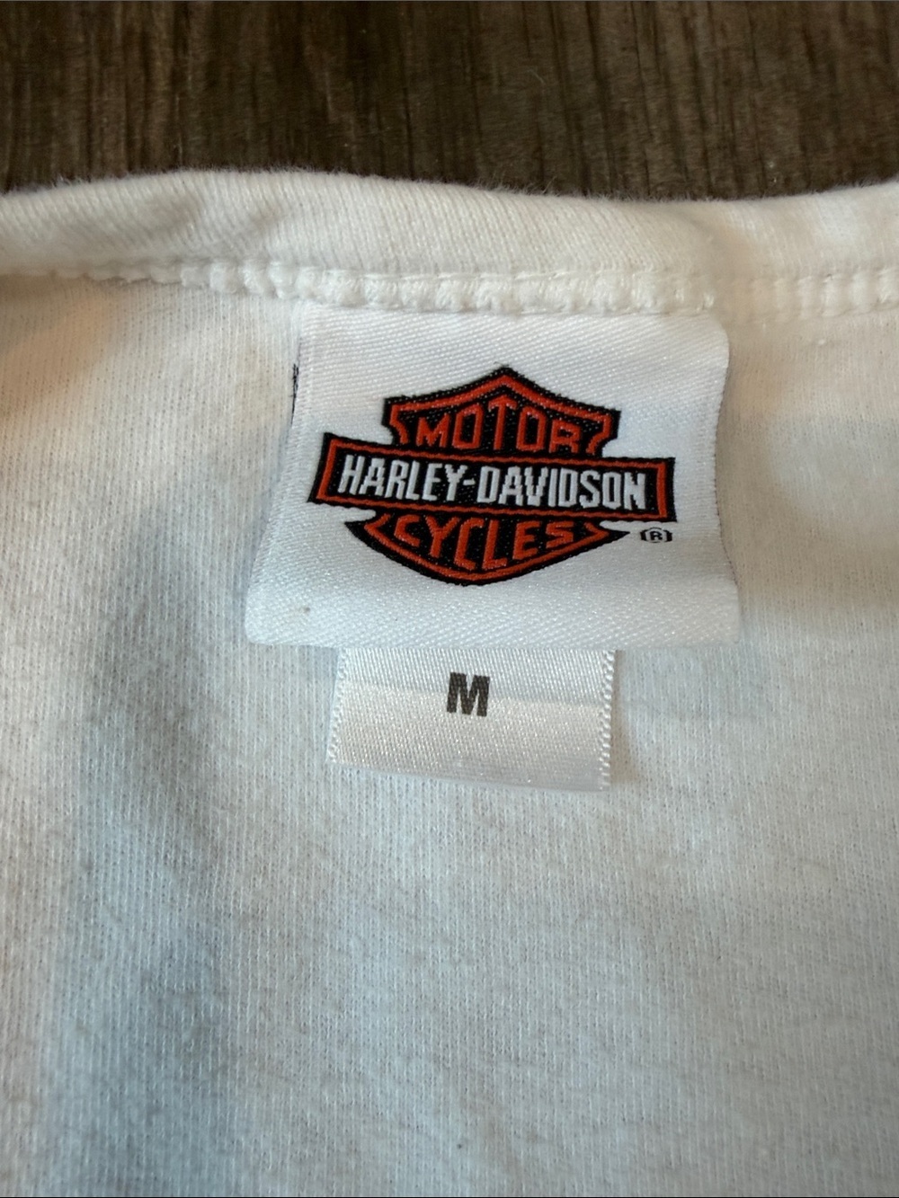 Y2K Harley-Davidson White 3/4 Sleeve Top with Purple Flame Graphics - Picture 2 of 5